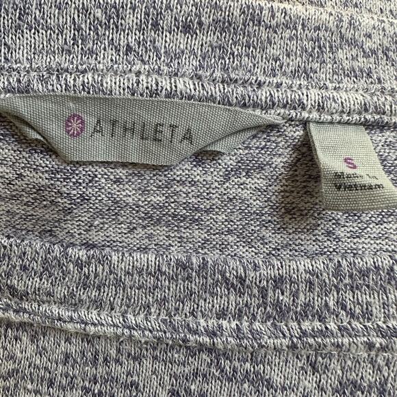 Athleta Luxe Pose Tunic Top Marled Oversized Sweater Gray Purple Athleisure - Picture 3 of 6